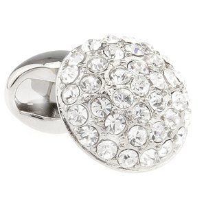 NEW Crystal Round Dome Cufflinks in Box